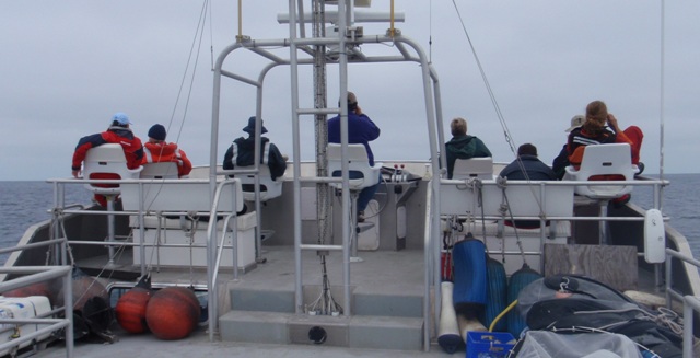 The birding crew on the flying bridge!